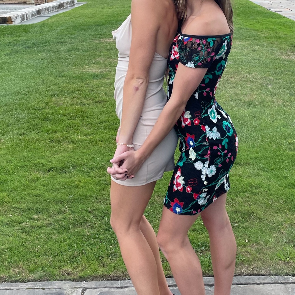 Guess black embroidered dress